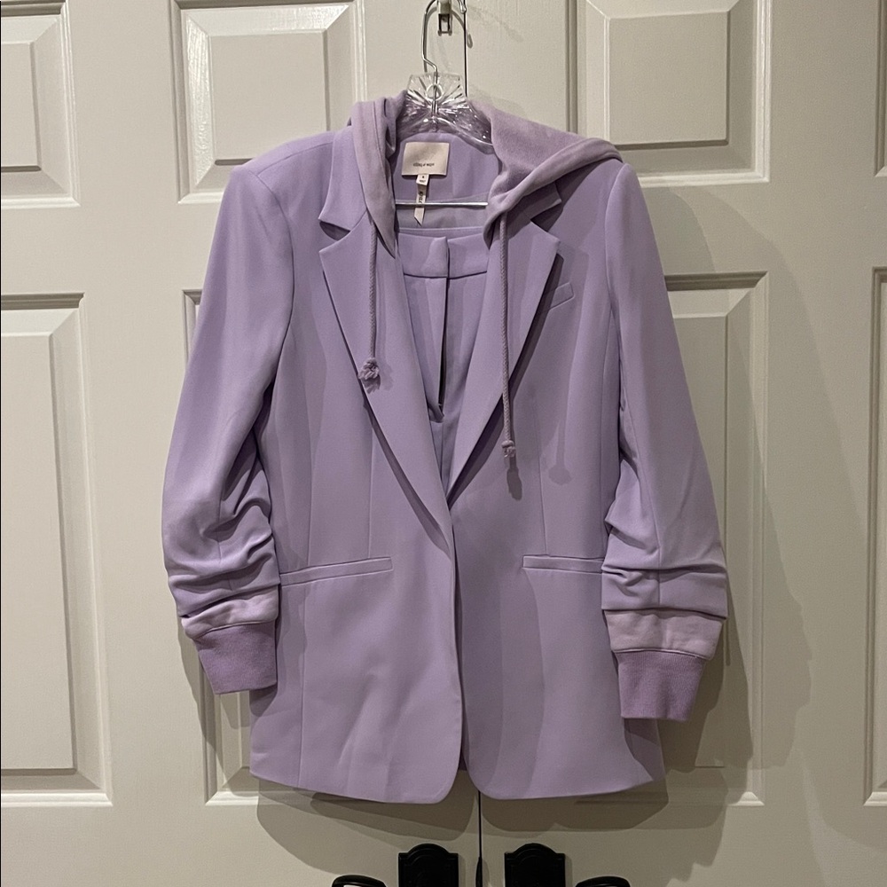 Cinq a Sept Lavender Women's Blazer with Hoodie